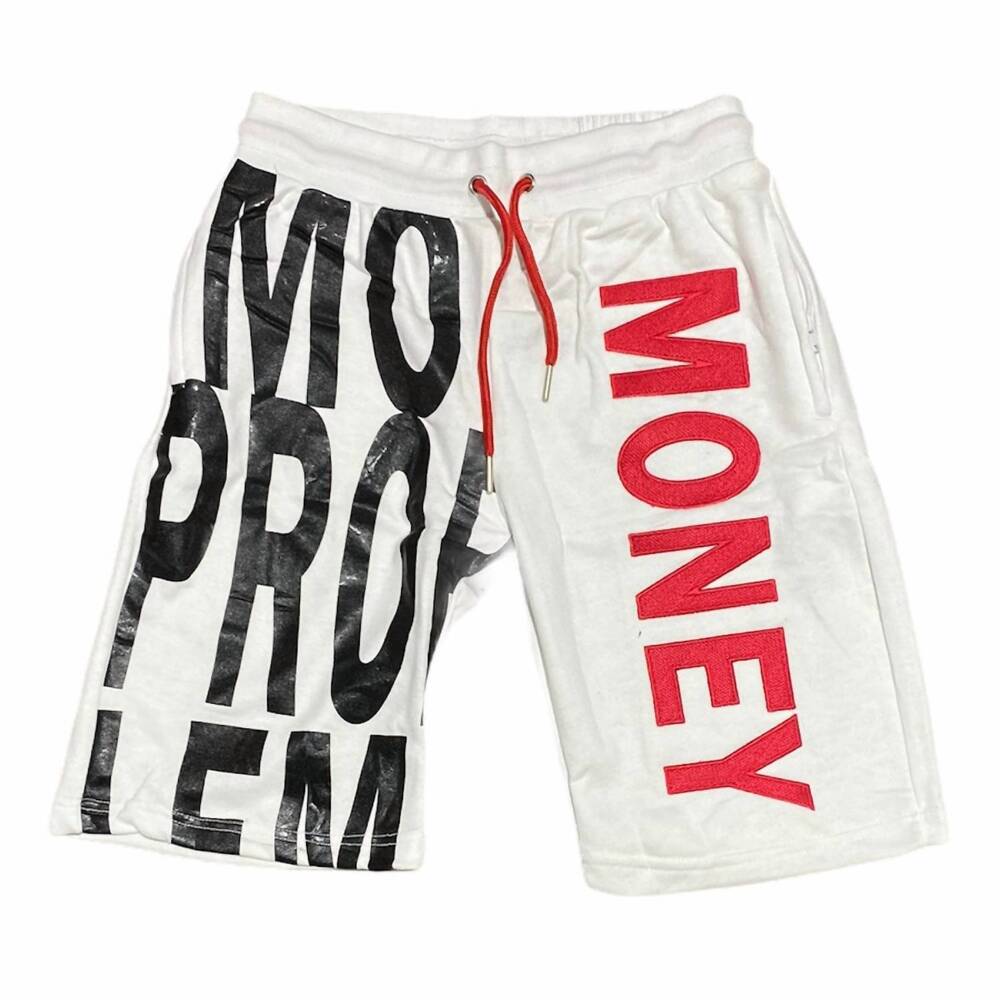 NEW RETRO LABEL men's 12s twist mo money shorts in white